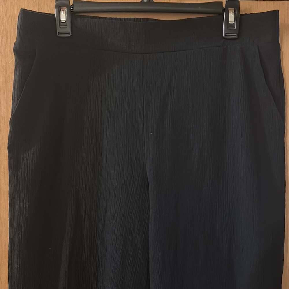 NYDJ Women’s Gauze Wide Leg Pull On Ankle Pants New Black Size 10 - Picture 2 of 12
